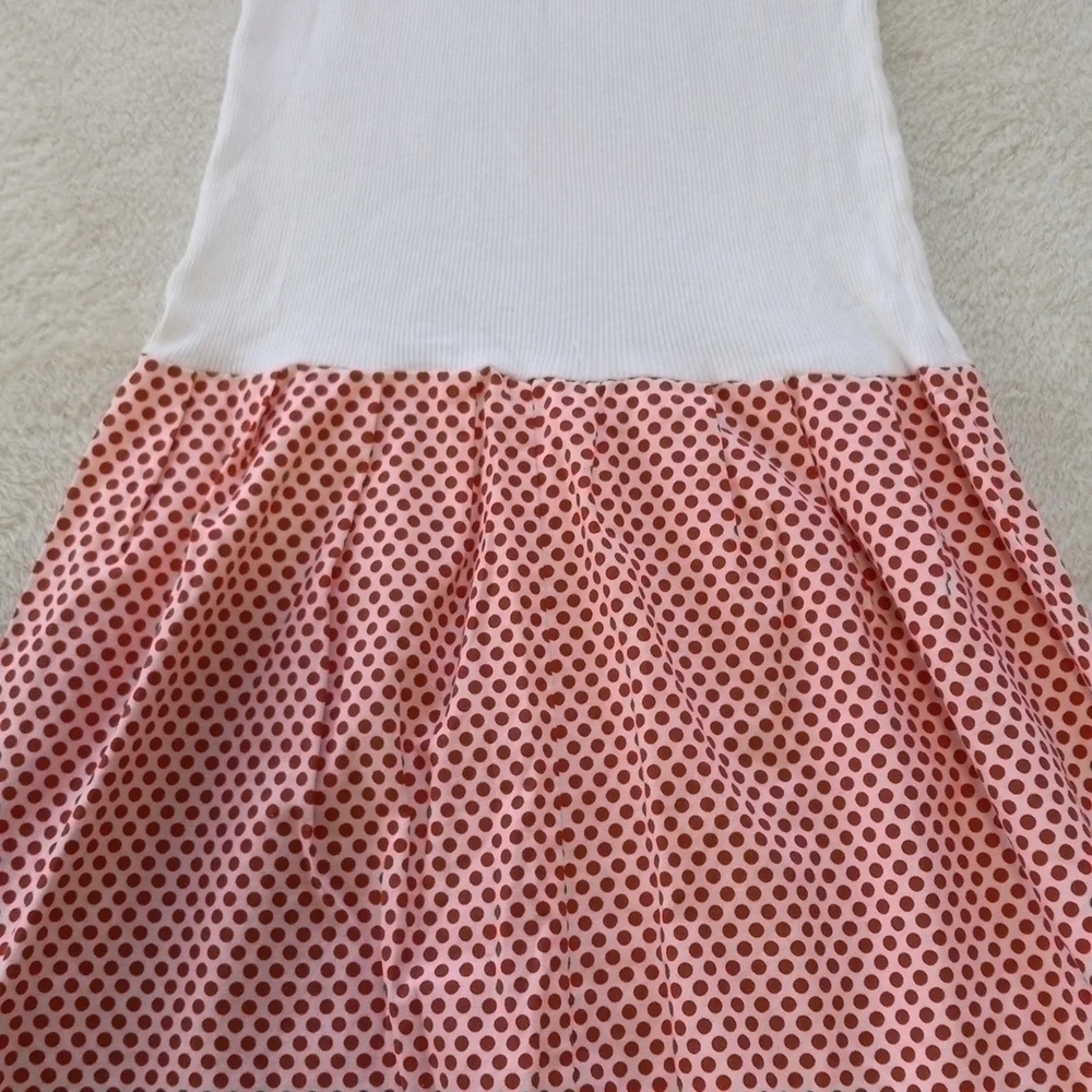 Girls Valentines Red & White Polka Dot Tank Top Puppy Love Sundress